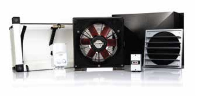 Ventilasjonspakke (Vifte, spjeld, regulator m/temp sensor)